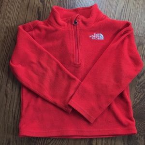 The North Face 1/4 zip fleece - red- 4T